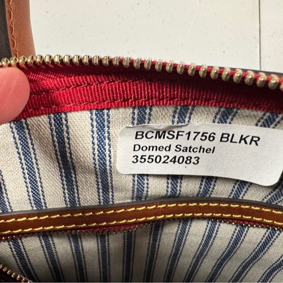 Dooney & Bourke Camden Saffiano Black Domed Satchel - Picture 2 of 6